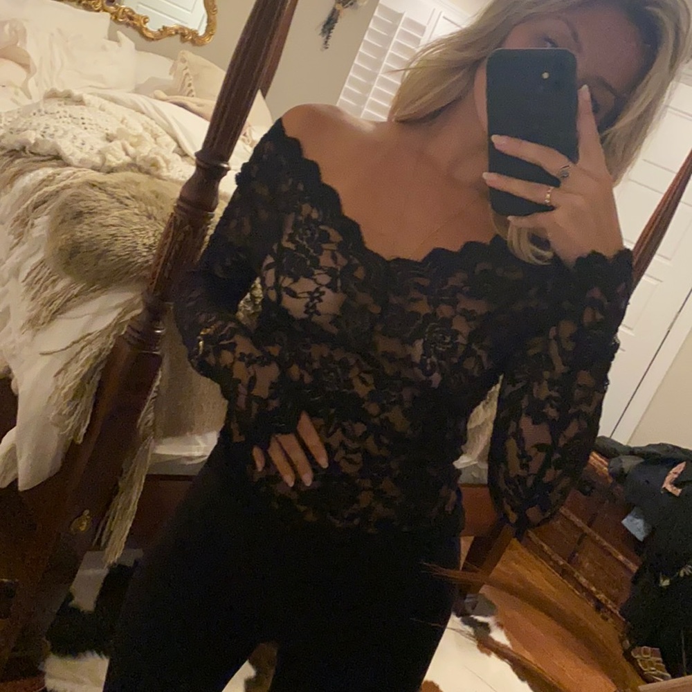 Lace top off the shoulder